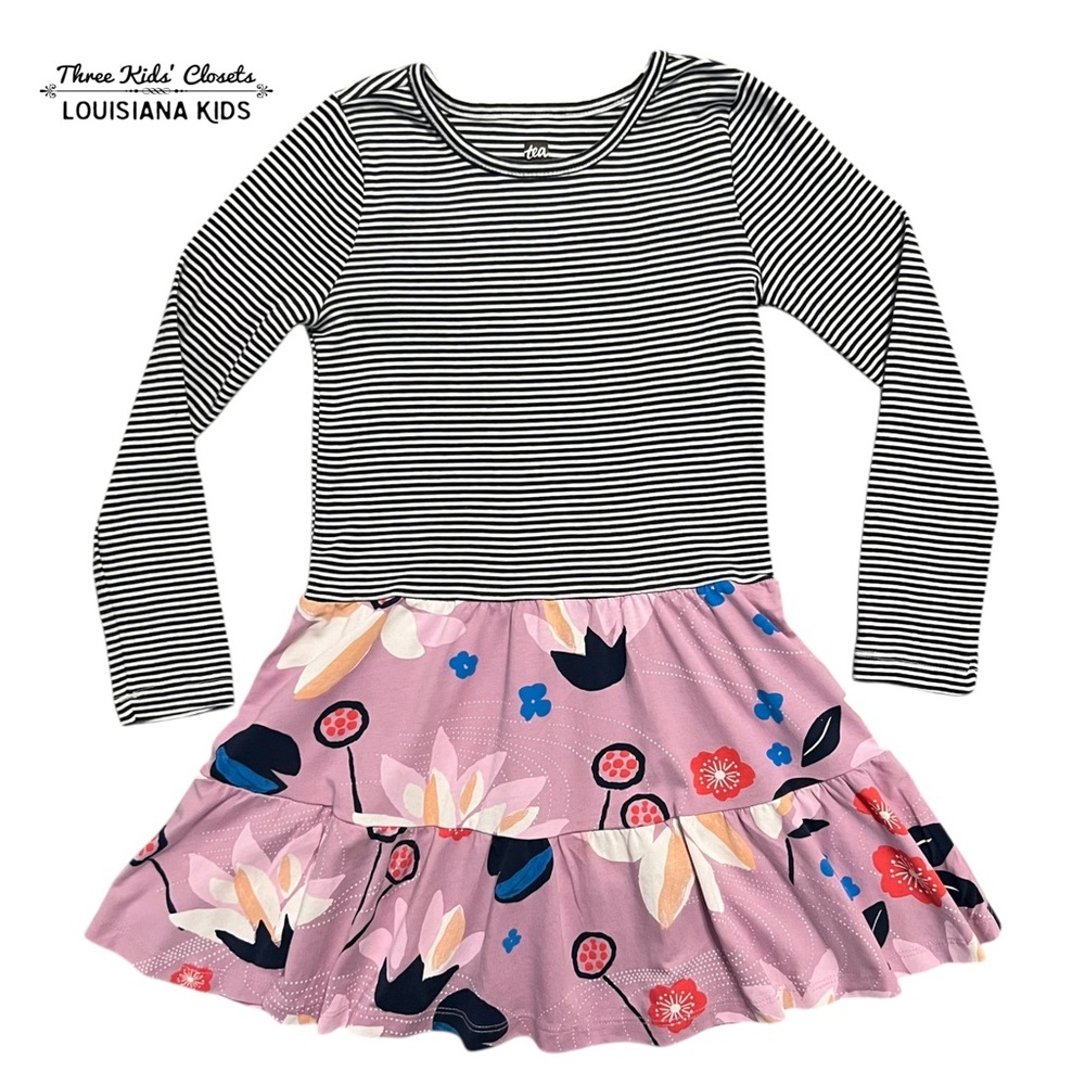 Tea Collection 5Y Kimono Floral Tiered Skirted Twirl Dress